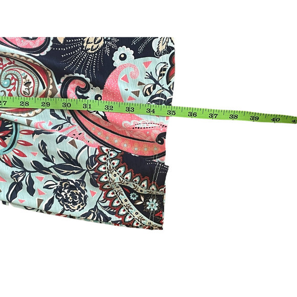 James C Paisley Dress V-Neck Women's Size Large Made in USA - Picture 10 of 11